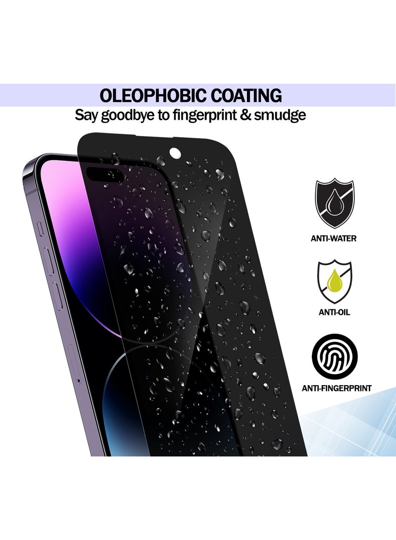 RKINC Screen Protector [2-Pack] for iPhone 14 Pro 6.1-Inch, Privacy Tempered Glass Film Screen Protector, [Anti Spy][LifetimeWarranty][Anti-Scratch][Bubble-Free] - Image 5